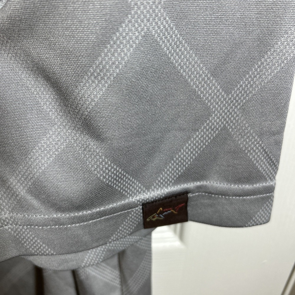 Greg Norman For Tasso Elba Five Iron Play Dry Golf Polo Gray Diamond Size XL - Picture 3 of 4